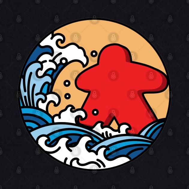 Kanagawa Wave Meeple Board Game by pixeptional